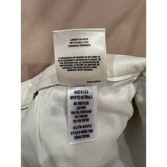 NWT AGOLDE Womens Sz 25 Lace White Leather Crisscross Waist Straight Pants Jeans - Picture 7 of 12